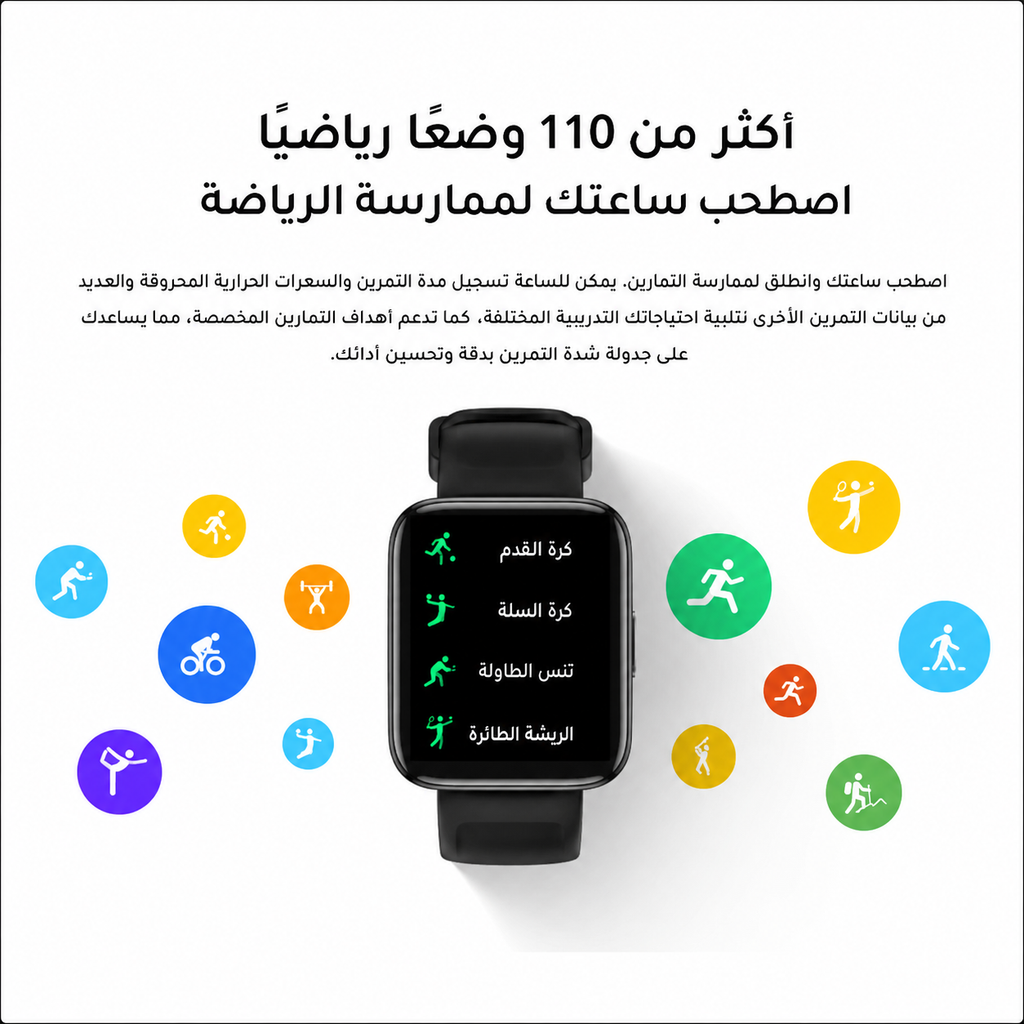 ساعة ذكية ريلمي واتش 3 برو – شاشة كبيرة، نظام تحديد المواقع GPS وتتبع الصحة (اللون أسود) | الموديل RMW2107