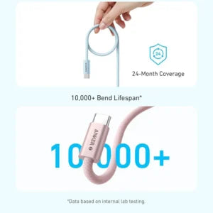 أنكر Zolo | كابل USB-C إلى USB-C (مضفر، مقاوم للأوساخ) | A8060 | طول 1 متر