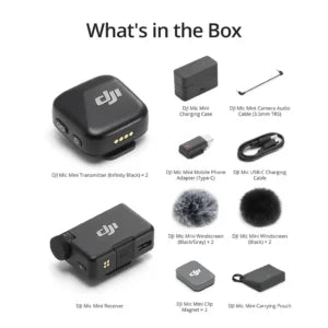نظام ميكروفون لاسلكي DJI Mic Mini (2 مرسلين + 1 مستقبل + صندوق شحن)
