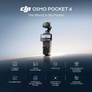 كاميرا DJI Osmo Pocket 4 القياسية – مثبت جيب 4K مع مستشعر CMOS بحجم 1 بوصة للتدوين المصور | ضمان 12 شهرًا