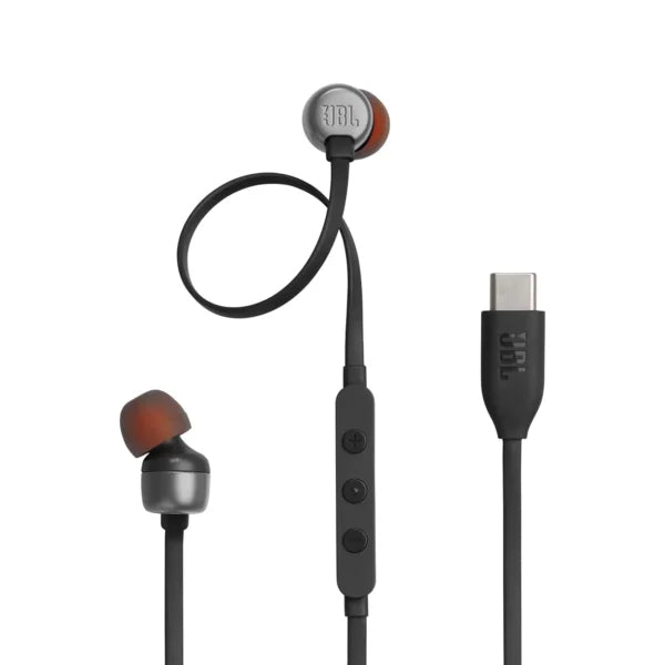 سماعات JBL Tune 310C سلكية USB-C داخل الأذن مع ميكروفون – صوت باس نقي، أسود | سماعة من نوع Type-C