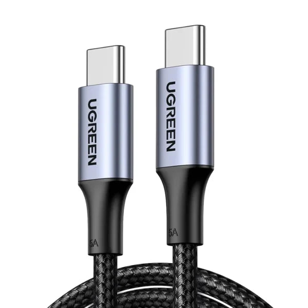 يوجرين – كابل USB-C إلى USB-C بطول 2 متر (مضفر، شحن سريع 100 واط) | 70429